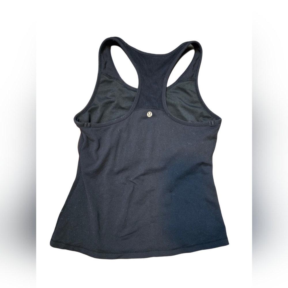 Lululemon‎ Power Y Tank Top Black Built-In Shelf Bra Racerback Yoga Activewear